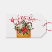 クリスマス 花の封筒 ギフトタグ (正面(横))