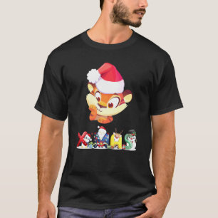 クリスマス 虎 顔 木 雪 パジャマ Xmas 2021 1 Tシャツ