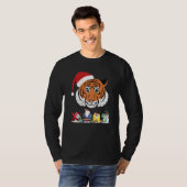 クリスマス 虎 顔 木 雪 パジャマ Xmas 2021 6 Tシャツ (正面フル)