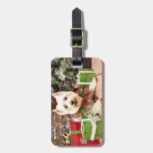 クリスマス-西の高地テリア- Abby ラゲッジタグ (正面縦)