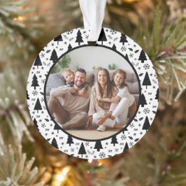 クリスマス 記念 写真 モノクロ オーナメント