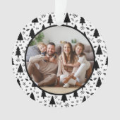 クリスマス 記念 写真 モノクロ オーナメント (正面)