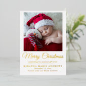クリスマス 誕生のお知らせ フォトカード 箔シーズンカード (立ち正面)