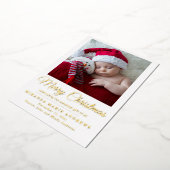 クリスマス 誕生のお知らせ フォトカード 箔シーズンカード (回転した状態)