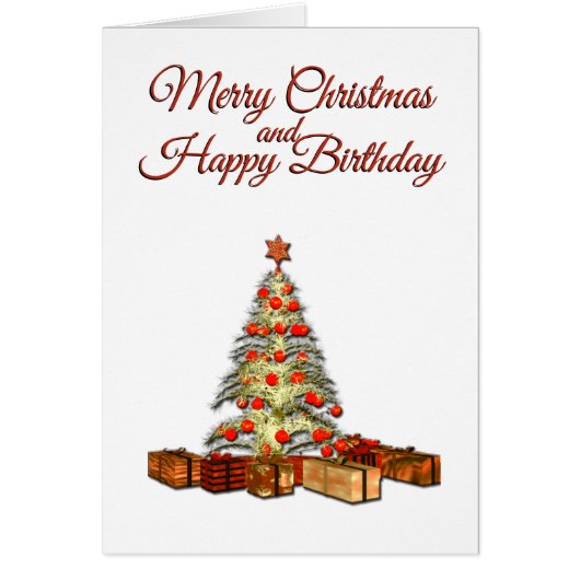 クリスマス 誕生日カード (正面)