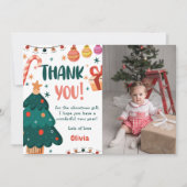 クリスマス・誕生日パーティーお礼カード写真 招待状 (正面)