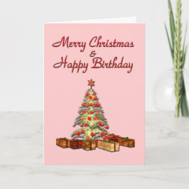 クリスマス 誕生日 ピンク カード