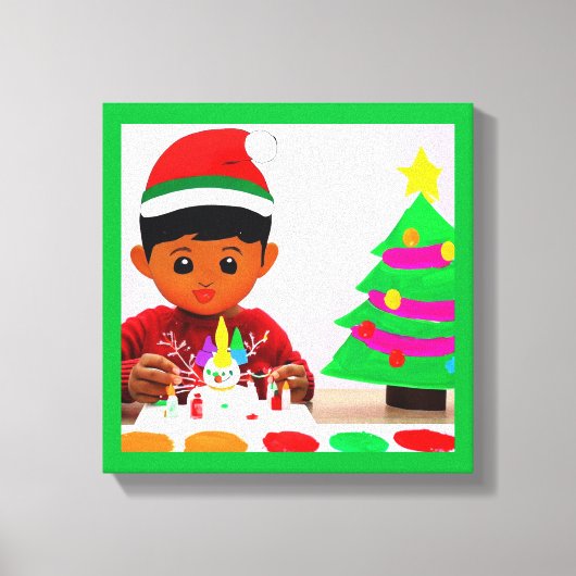 クリスマス 誕生日 4 キャンバスプリント (正面)