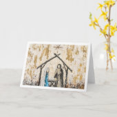 クリスマス 誕生 折りカード 5x7 カード (黄色い花)