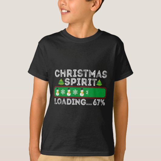 クリスマス 読み込み中 67 シックス セブン ミーム おもしろ 雪 Tシャツ (正面)