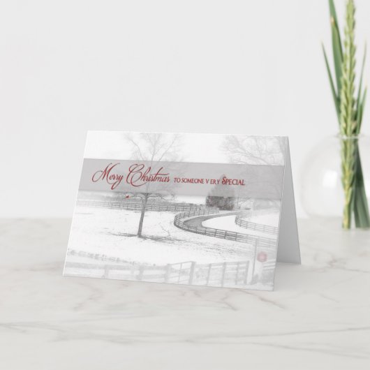 クリスマス – 誰か特別/馬の牧場 – 冬/雪 (正面)