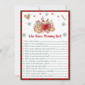 クリスマス 誰がママのことを一番知っている ベイビーシャワーのカード 招待状 (正面)