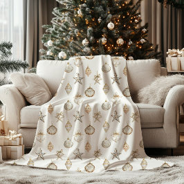 クリスマス 貝殻 オーナメント ホリデー フリースブランケット