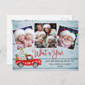 クリスマス 赤いトラック 3枚の写真 ポストカード (正面/裏面)