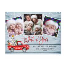 クリスマス 赤いトラック 3枚の写真