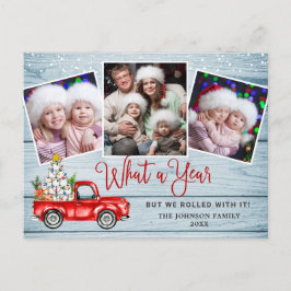 クリスマス 赤いトラック 3枚の写真 ポストカード