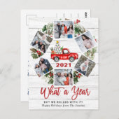 クリスマス 赤いトラック 6枚写真の年のはじまり ポストカード (正面/裏面)