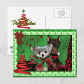 クリスマス – 赤いリボンツリー – Doberman Crestie (正面/裏面)