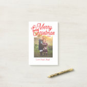 クリスマス 赤いリボン 子供 フォト モダン エレガント ポストイット (デスク上)