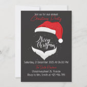 クリスマス 赤い帽子 パーティー イベント 招待状 (正面)