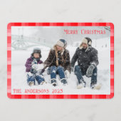 クリスマス 赤い格子縞 ホリデー 斜め ストライプ (正面)