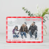 クリスマス 赤い格子縞 ホリデー 斜め ストライプ (スタンド正面)