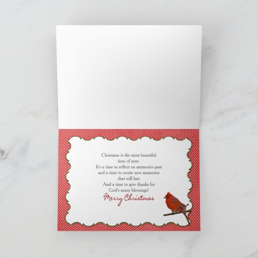 クリスマス – 赤い深紅色がブランチに止まる (内部)