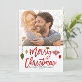 クリスマス 赤い箔 モダン オーナメント ホリデー 写真 (スタンド正面)