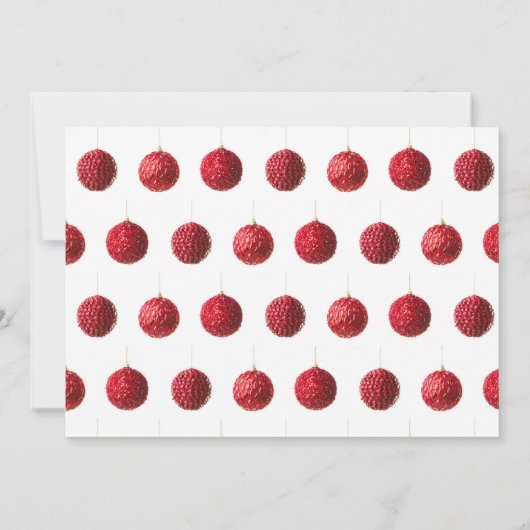 クリスマス　赤い飾り玉 フラットカード テキスト付き (裏面)