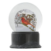 クリスマス、赤く基本的な鳥および雪 スノーグローブ (裏面)