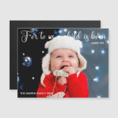 クリスマス 赤ちゃん 写真 宗教 聖句 マグネット カード (正面/裏面)