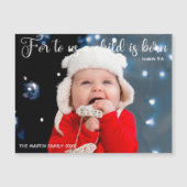 クリスマス 赤ちゃん 写真 宗教 聖句 マグネット カード (正面)