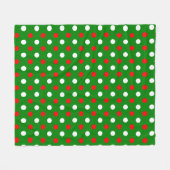 クリスマス - 赤と白の水玉模様 フリースブランケット (正面(横))