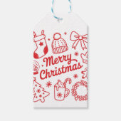 クリスマス 赤と白の ホリデー ギフトタグ (正面)