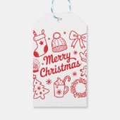 クリスマス 赤と白の ホリデー ギフトタグ (裏面)