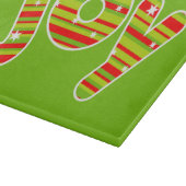 クリスマス、赤と緑のでのJOY ストライプ カッティングボード (角)