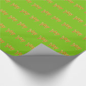 クリスマス、赤と緑のでのJOY ストライプ ラッピングペーパー (コーナー)