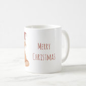 クリスマス 赤帽子の狐 コーヒーマグカップ (正面右)