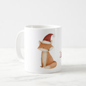 クリスマス 赤帽子の狐 コーヒーマグカップ (正面左)