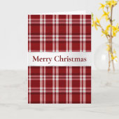 クリスマス 赤白 チェック柄 カード (黄色い花)