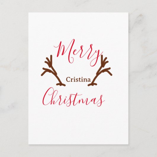 クリスマス 赤茶色のトナカイの角 ホリデー テ (正面)