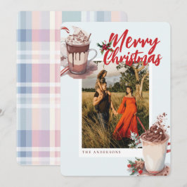 クリスマス 赤 冬 ホットココア コーヒー ホリデー カード