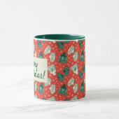 クリスマス – 赤 – 帽子とミッテンスホリデーマグカップ マグカップ (中央)