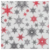 クリスマス，赤，白，雪片，冬 ファブリック (クローズアップ)