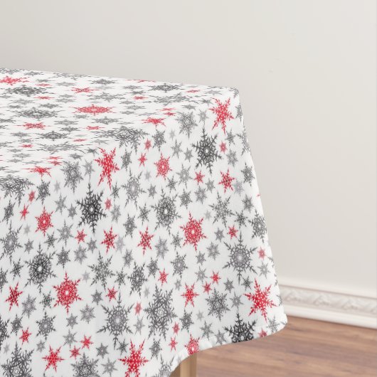 クリスマス，赤，白，雪片，冬，新年 テーブルクロス (インサイチュ)
