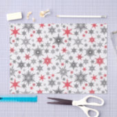 クリスマス，赤，白，雪片，冬，新年 薄葉紙 (クラフト)