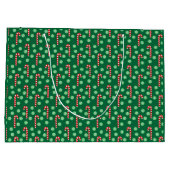 クリスマス 赤 緑 キャンディケイン ラージペーパーバッグ (裏面)