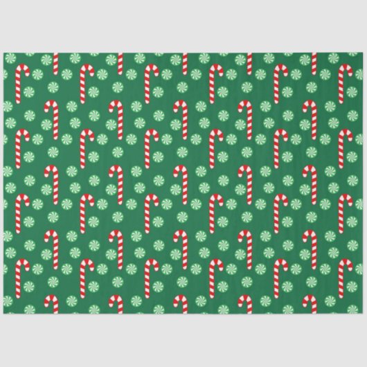 クリスマス 赤 緑 キャンディケーン 薄葉紙 (正面)
