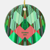  ~ クリスマス 赤 緑 シェード 2024 セラミックオーナメント (裏面)