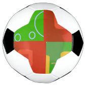 クリスマス 赤 緑 幾何学模様 サッカーボール (回転)